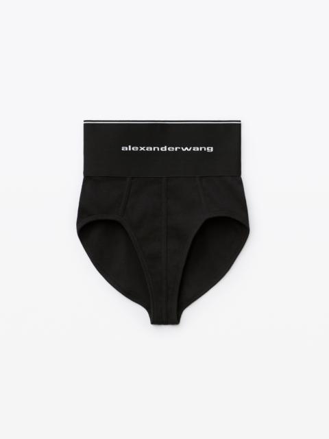 Alexander Wang LOGO ELASTIC BRIEF IN RIBBED JERSEY