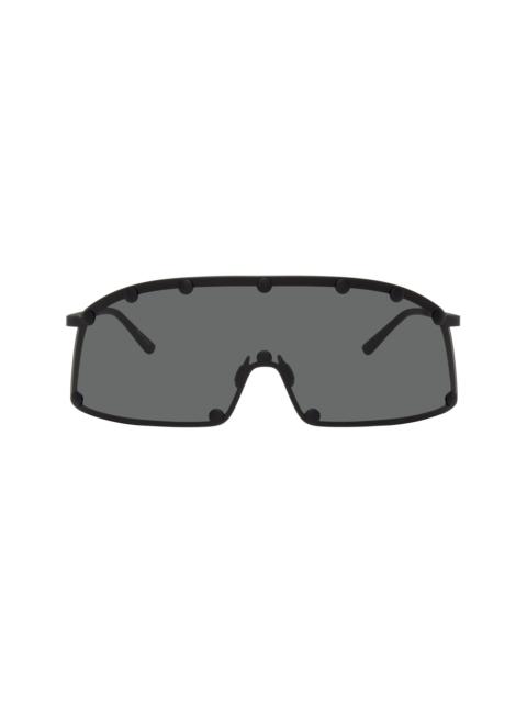 Rick Owens Black Temple Shielding Sunglasses