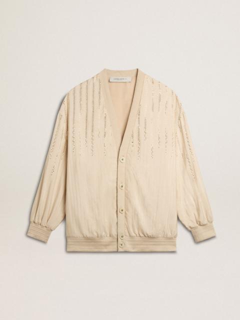 Golden Goose Women's silk and viscose cardigan with pinstripe motif