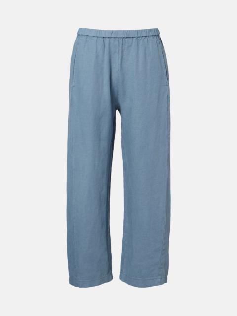 velvet Celine linen wide-leg pants