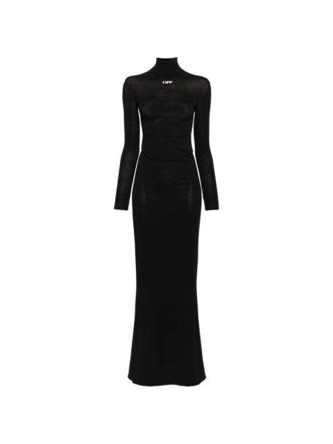 オールインワン・サロペット Off-White Black Viscose Blend Dress LYOCELL STRETCH RIB JERSEY BOTTLE NECK DRESS – THE SHOP