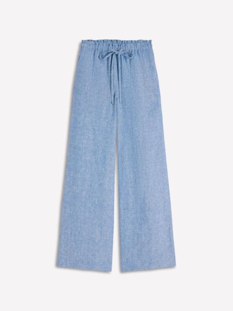 BODEN Islington Linen Pants-Blue Chambray