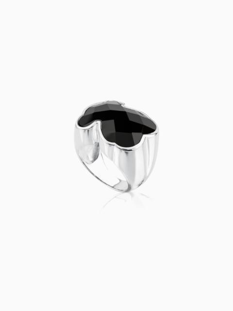 TOUS Silver TOUS Color Ring with faceted Onyx