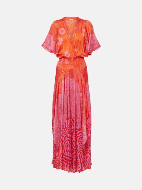 Poupette St Barth Mabelle printed front-slit maxi dress