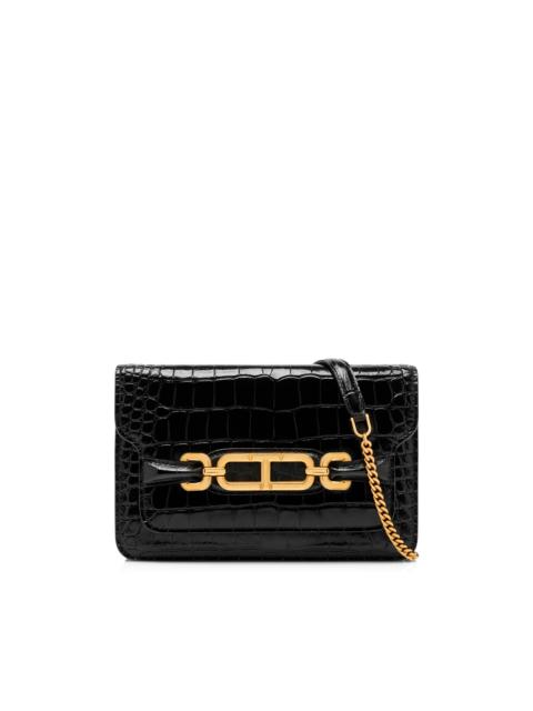 TOM FORD STAMPED CROCODILE LEATHER WHITNEY SMALL SHOULDER BAG