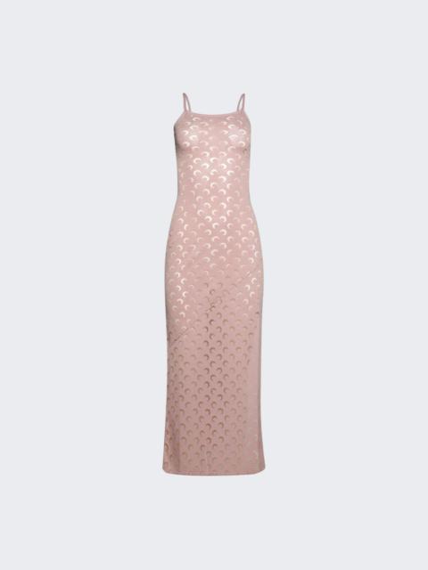 Marine Serre Moon Devore Fine Straps Long Dress Light Pink