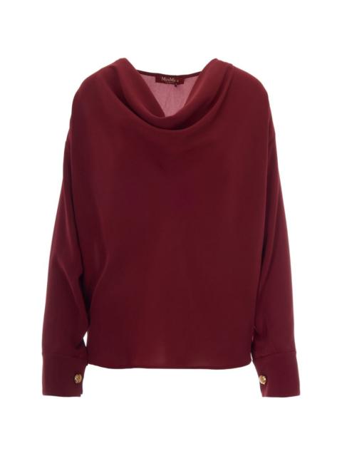 Max Mara cowl-neck button-cuff blouse