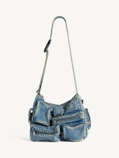 BALENCIAGA Men's Superbusy Messenger Bag in Vintage Blue