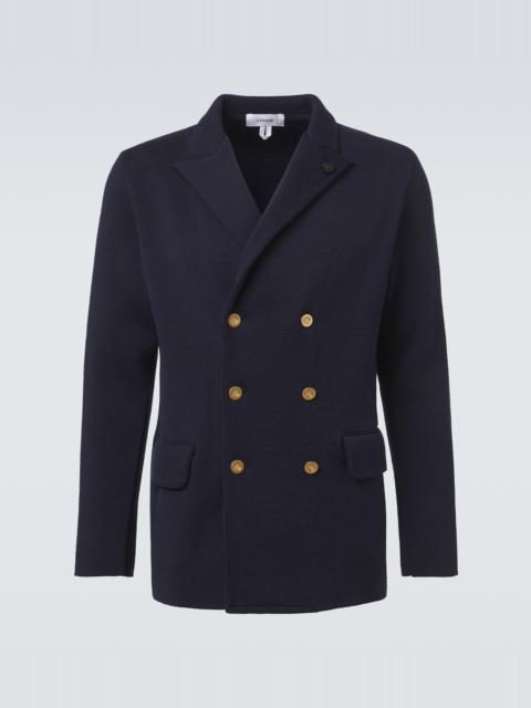 LARDINI Double-breasted virgin wool blazer
