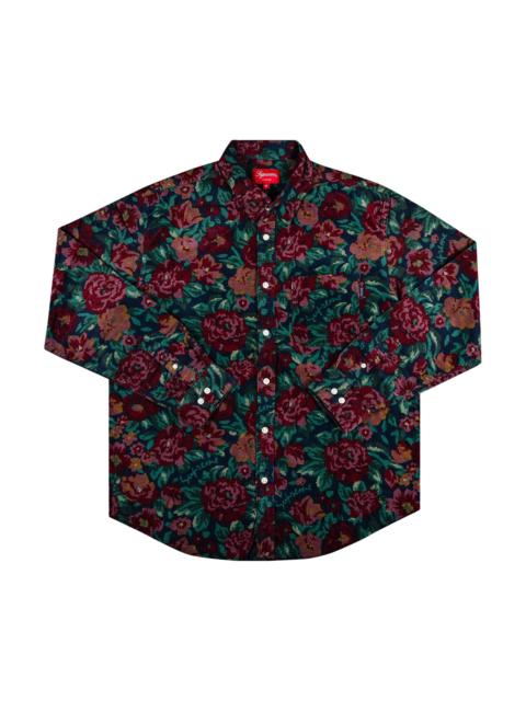 Supreme Supreme Digi Floral Corduroy Shirt 'Navy' | goat | REVERSIBLE