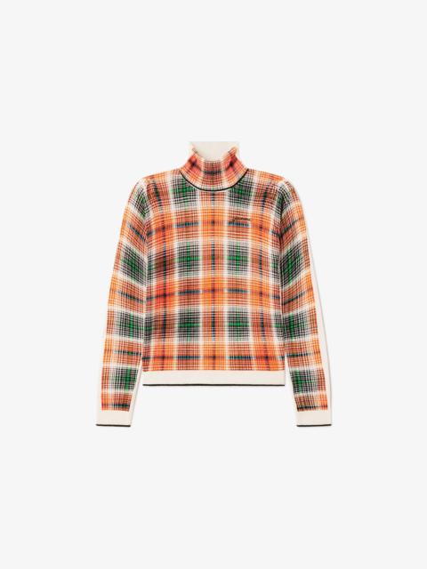 GANNI TURTLENECK IN CHECK MERINO