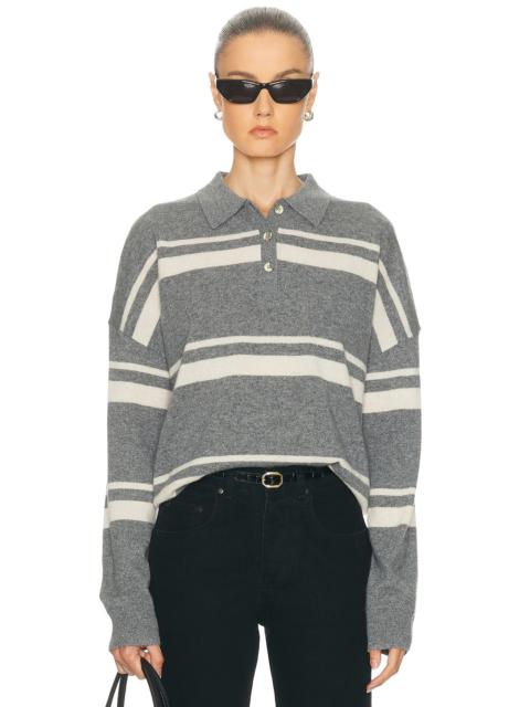 RENGGLI Cashmere Striped Polo Top