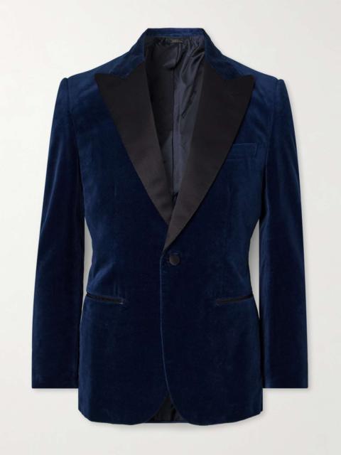 Brioni Satin-Trimmed Cotton-Velvet Tuxedo Jacket
