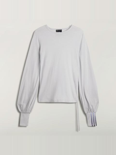 Y-3 Y-3 WOOL CINCHED DRAPE LONG SLEEVE TEE