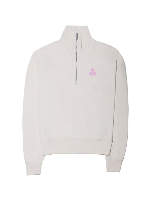 Isabel Marant Étoile Ross logo-print quarter-zip sweater