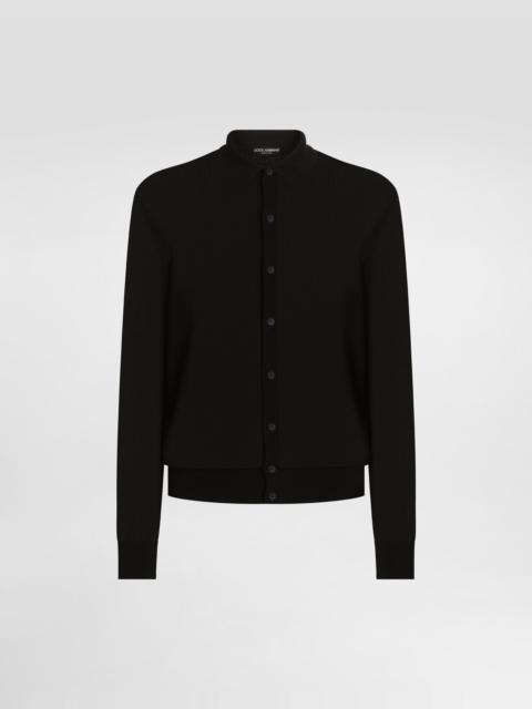 Dolce & Gabbana Long-sleeved shirt in a cotton openwork knit