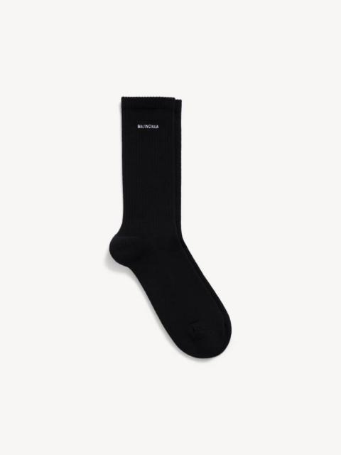 BALENCIAGA Men's Logo Socks in Black/white