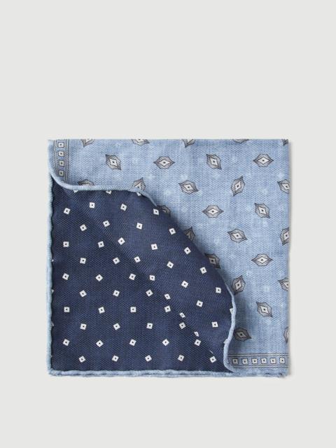 Brunello Cucinelli Silk pocket square with diamond design