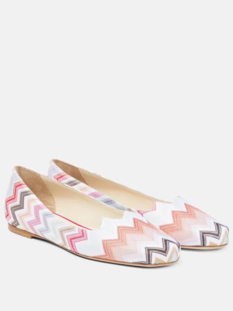 Missoni zigzag-woven ballerina shoes