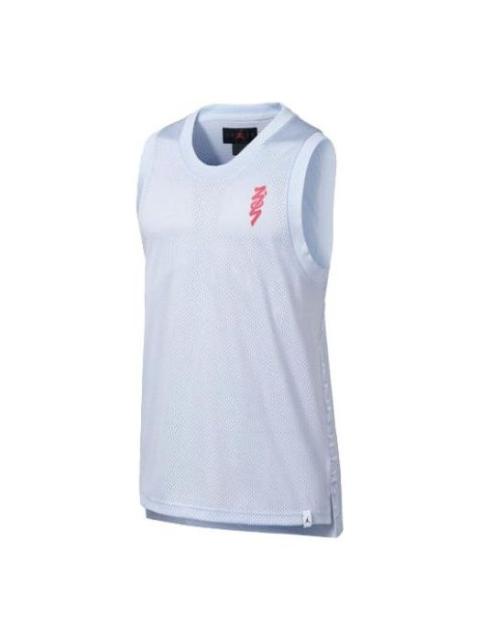 Jordan Men's Air Jordan Pattern Printing Mesh Round Neck Sports Vest White DR2112-453
