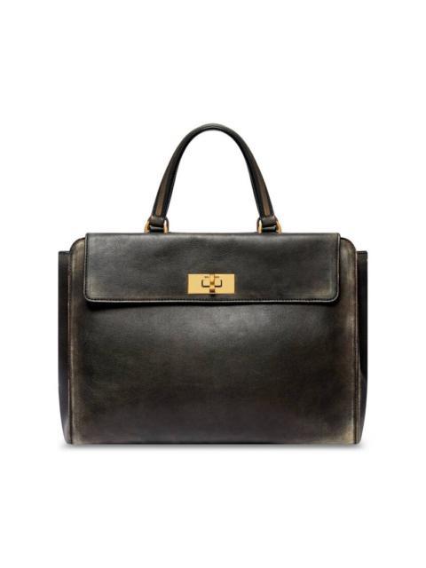 BALENCIAGA Women's Money Medium Tote Bag Used Effect in Black