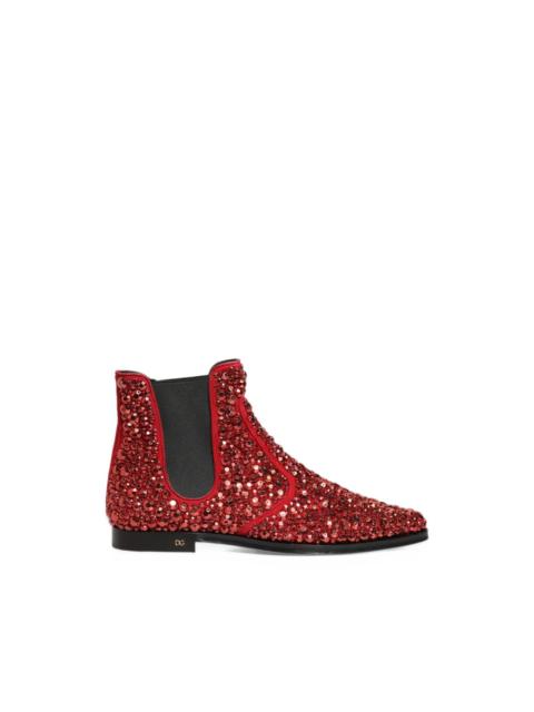 Dolce & Gabbana crystal-embellished Chelsea boots