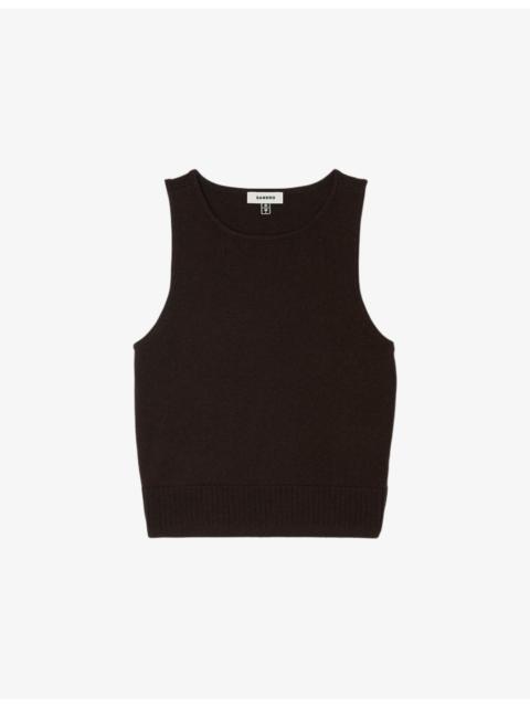 Sandro Round-Neck Sleeveless Wool And Cashmere Jumper