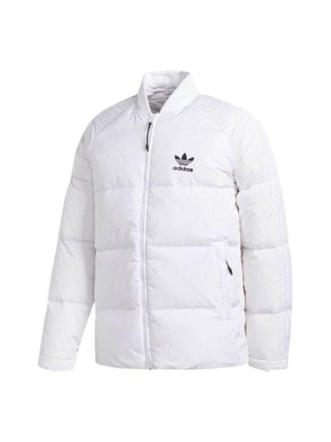 adidas adidas originals Baseball Collar Casual Sports Stay Warm Down Jacket White BR4799