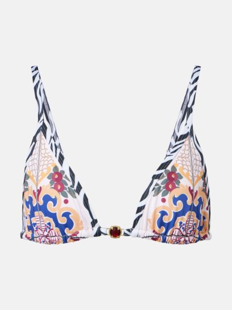 BANANHOT Pracy embellished printed bikini top