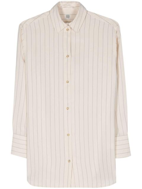 pinstriped buttoned shirt