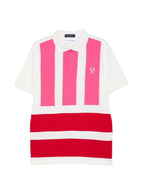 Comme des Garçons SHIRT striped logo-embroidered polo shirt
