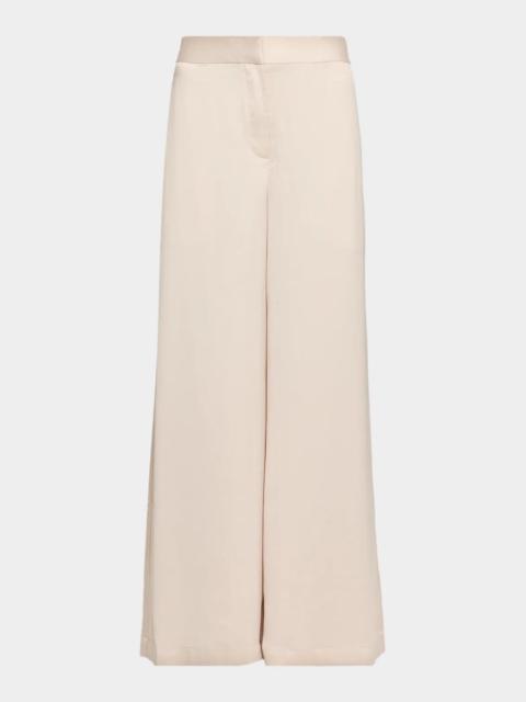 JBQ Arlan Satin Wide-Leg High-Rise Pants