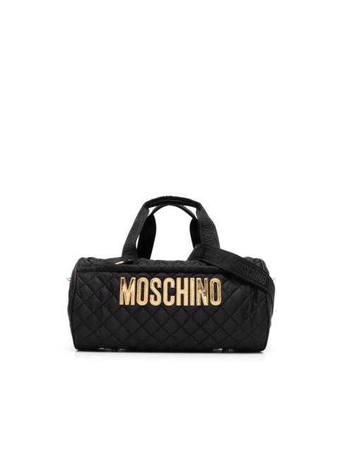diamond-quilted logo holdall