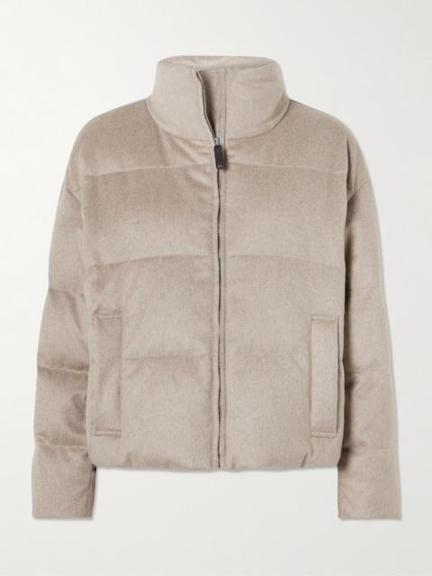 Max Mara Quilted brushed-cashmere down jacket Sand