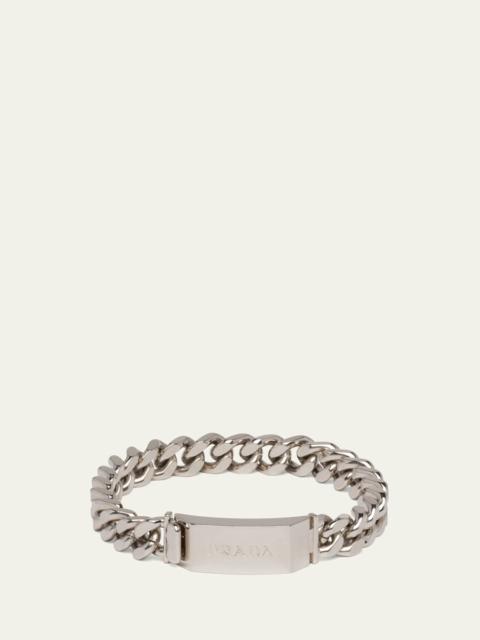 Prada Men's Sterling Silver Chain Bracelet