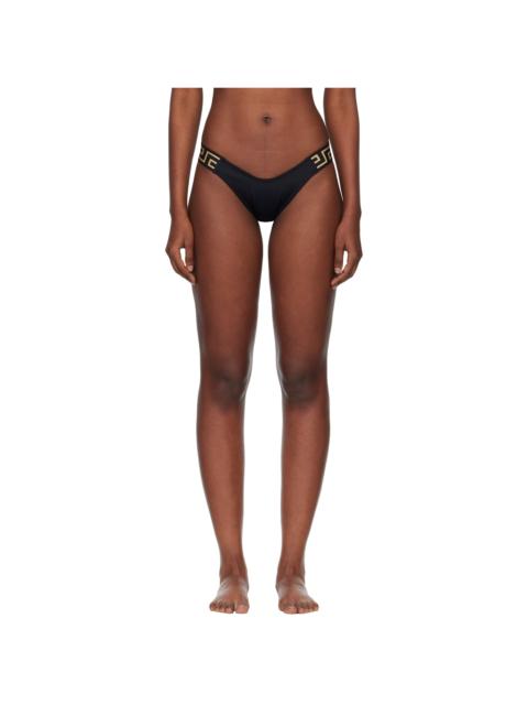 VERSACE Black Jacquard Bikini Bottom