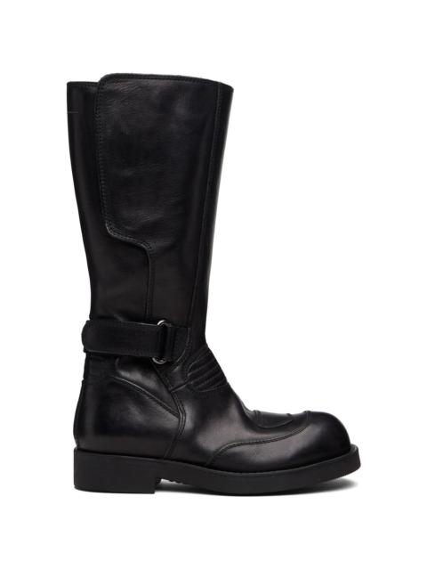 MM6 Maison Margiela Black Biker Boots