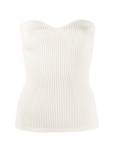 ribbed knit bustier top