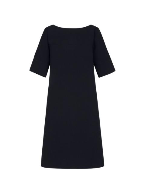 Oscar de la Renta tie-detailed wool-blend shift dress