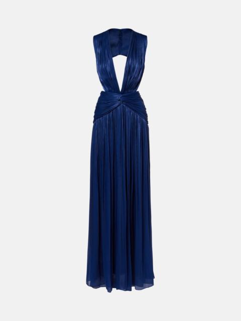 COSTARELLOS Silia ruched georgette gown