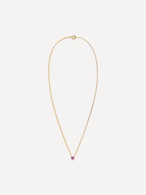 Yvonne Léon 18ct Gold Rhodolite Heart Pendant Necklace