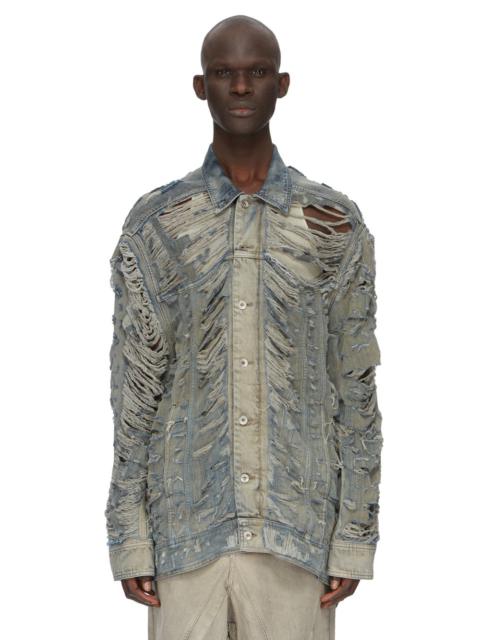 Rick Owens Jumbo Worker distressed denim jacket