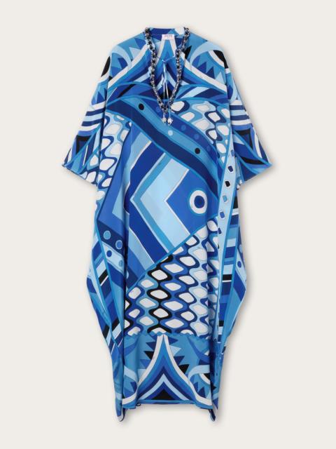 VIVARA PRINT LONG KAFTAN WITH EMBROIDERY