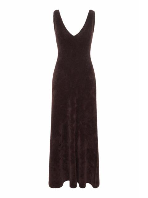 GABRIELA HEARST Lady Hall Knit Slip Dress in Chocolate Silk