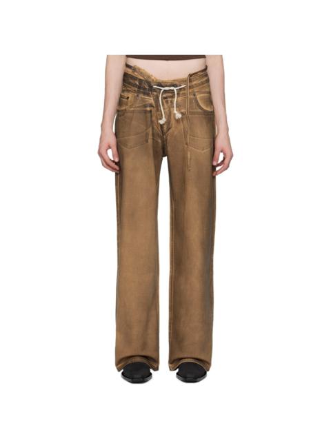 OTTOLINGER SSENSE Exclusive Brown Double Fold Jeans