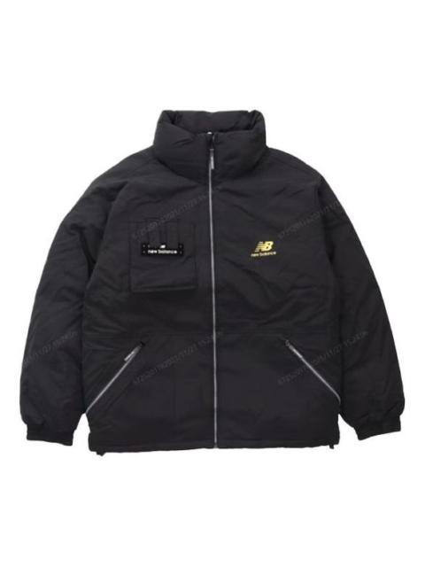 New Balance Logo Print Puffer Jacket 'Black White' AMJ14308-BK