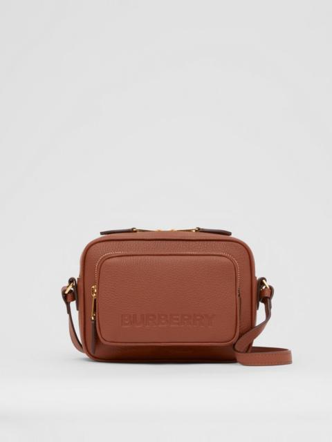 Burberry Logo Embossed Leather Crossbody Bag