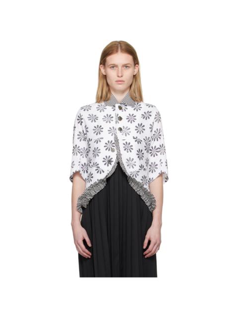 TAO Comme Des Garçons White Ruffled Jacket