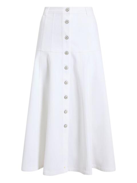 Cinq à Sept button-front pleated skirt