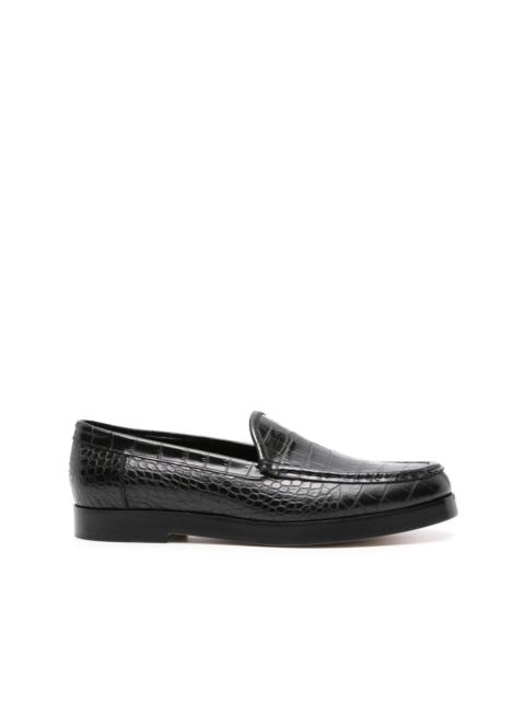 Manolo Blahnik Dinelio embossed-crocodile loafers